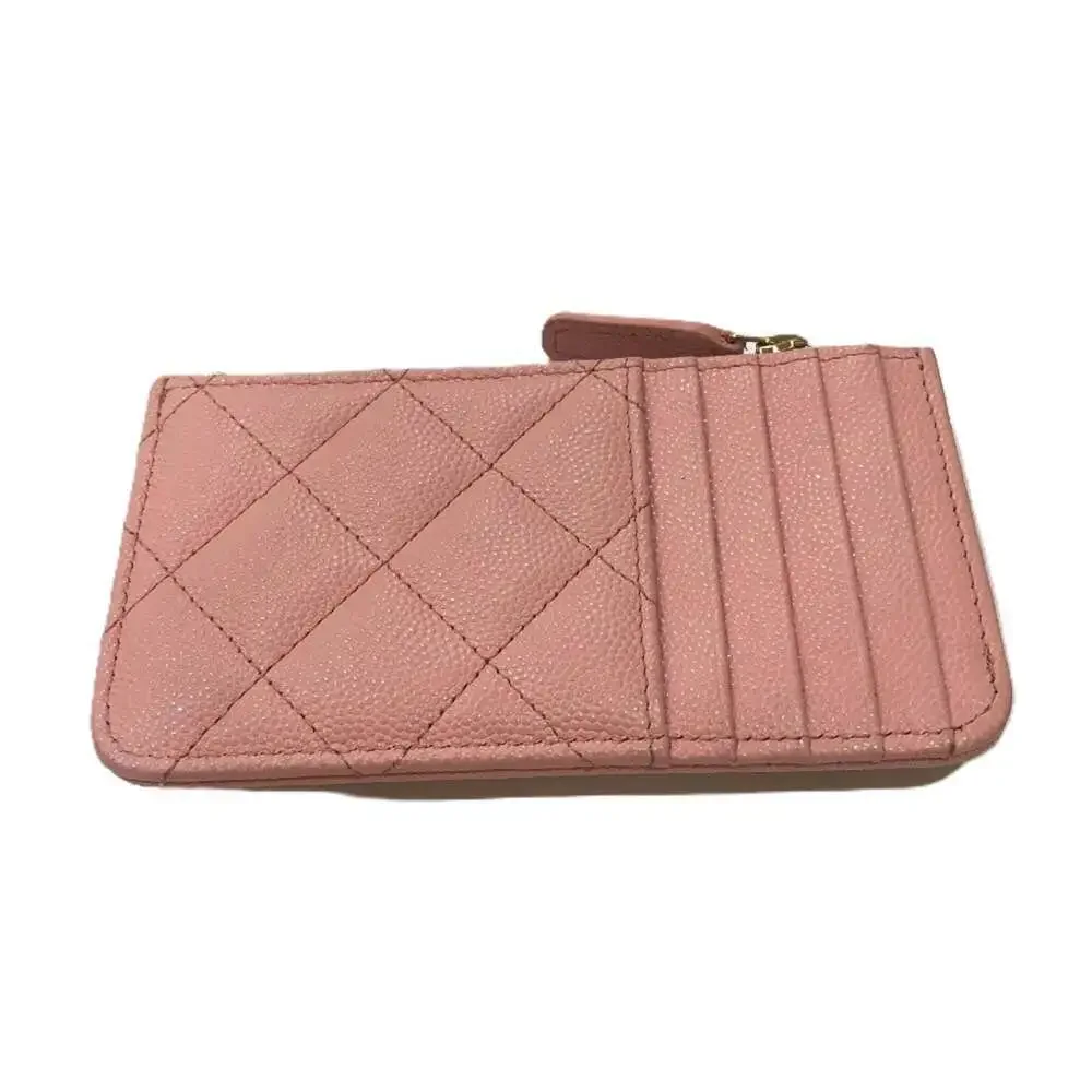 CHANEL Authentic Pink Caviar Leather Wallet